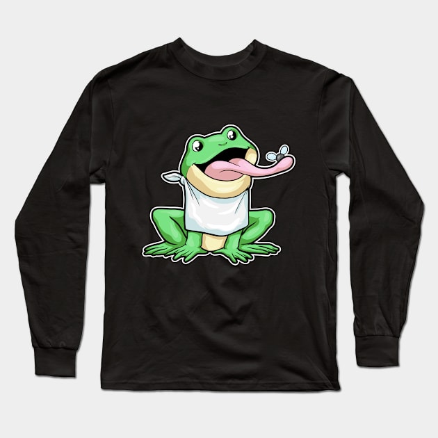 Frog with Tongue out Long Sleeve T-Shirt by Markus Schnabel